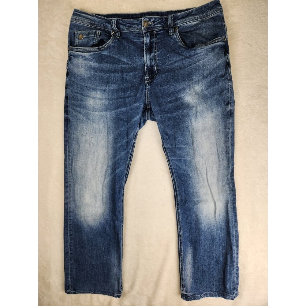 Buffalo David Bitton Jeans Mens 35"x27" Evan-X Straight Stretch‎ Distressed